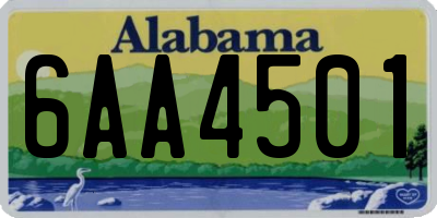 AL license plate 6AA4501