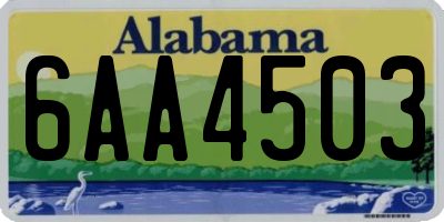 AL license plate 6AA4503