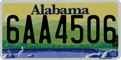 AL license plate 6AA4506