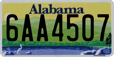 AL license plate 6AA4507