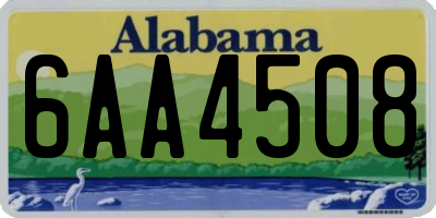 AL license plate 6AA4508