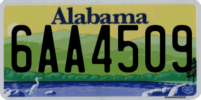 AL license plate 6AA4509