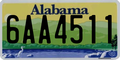 AL license plate 6AA4511