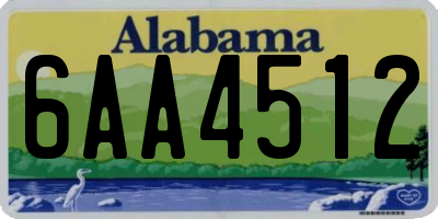 AL license plate 6AA4512