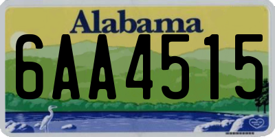 AL license plate 6AA4515