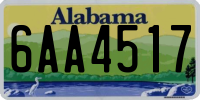 AL license plate 6AA4517