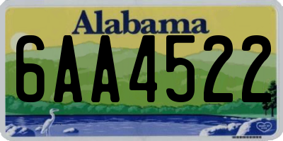 AL license plate 6AA4522