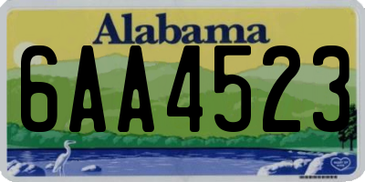 AL license plate 6AA4523