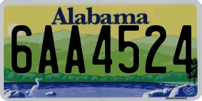 AL license plate 6AA4524