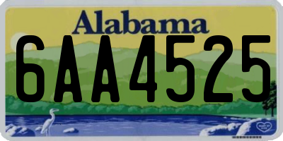 AL license plate 6AA4525