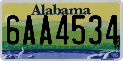 AL license plate 6AA4534