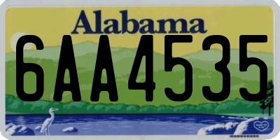 AL license plate 6AA4535