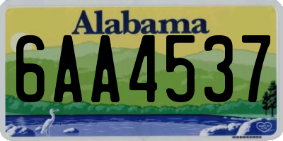 AL license plate 6AA4537