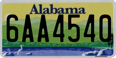 AL license plate 6AA4540