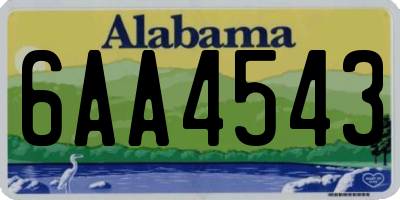 AL license plate 6AA4543