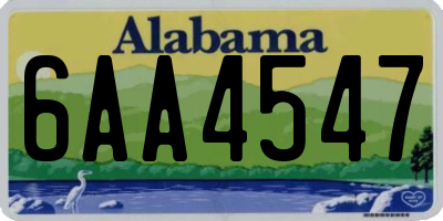 AL license plate 6AA4547