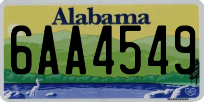 AL license plate 6AA4549