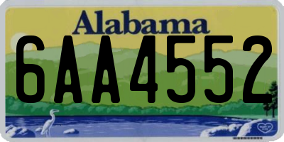 AL license plate 6AA4552