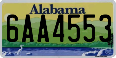 AL license plate 6AA4553