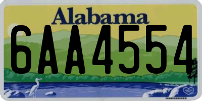 AL license plate 6AA4554