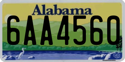 AL license plate 6AA4560