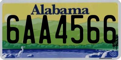 AL license plate 6AA4566