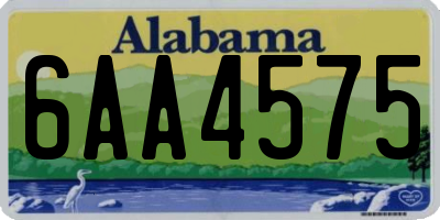 AL license plate 6AA4575