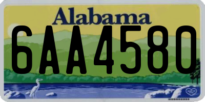 AL license plate 6AA4580