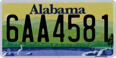 AL license plate 6AA4581