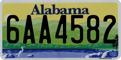 AL license plate 6AA4582
