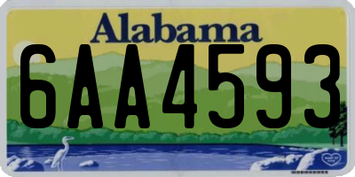 AL license plate 6AA4593