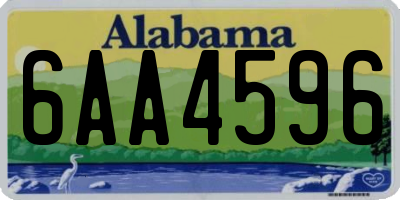 AL license plate 6AA4596