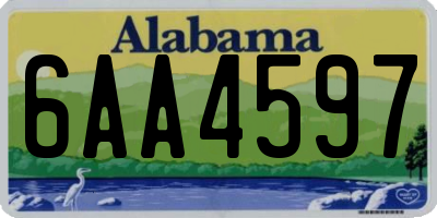 AL license plate 6AA4597