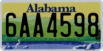 AL license plate 6AA4598