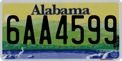 AL license plate 6AA4599