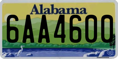 AL license plate 6AA4600