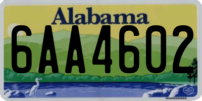 AL license plate 6AA4602