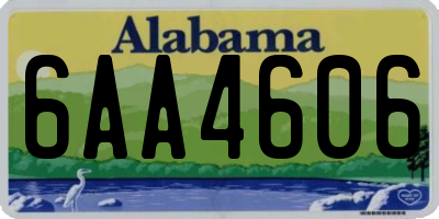 AL license plate 6AA4606