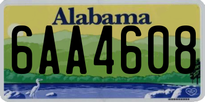 AL license plate 6AA4608
