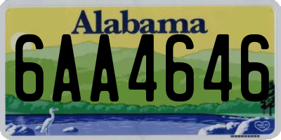 AL license plate 6AA4646