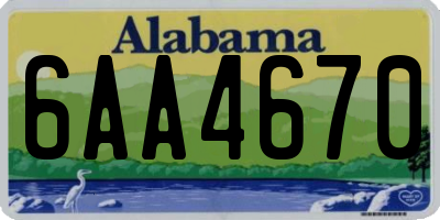 AL license plate 6AA4670