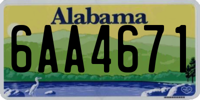 AL license plate 6AA4671