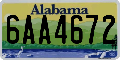 AL license plate 6AA4672