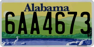 AL license plate 6AA4673