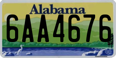 AL license plate 6AA4676