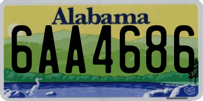 AL license plate 6AA4686