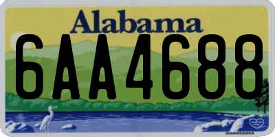 AL license plate 6AA4688