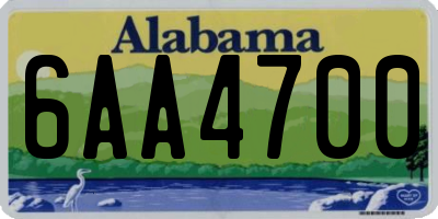 AL license plate 6AA4700