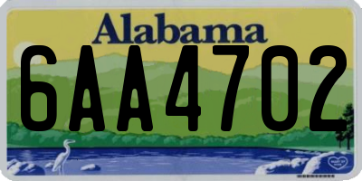 AL license plate 6AA4702