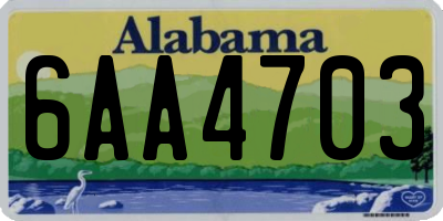 AL license plate 6AA4703